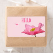 Helloパーティー紙ラベル名タグピンクポピーコーナー ラベル (インサイチュ)