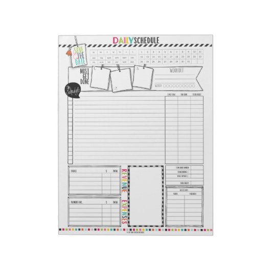 Helloプランナー毎日のスケジュールメモ帳 ノートパッド (回転)