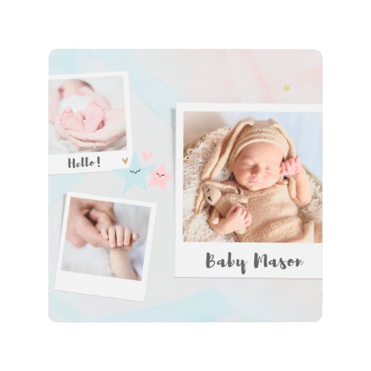 Helloベビーキャンバス印刷 メタルプリント (正面)