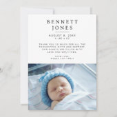 Helloベビーシンプルスクリプトフォト誕生 案内状 (裏面)