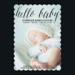 Helloベビースクリプト写真の誕生発表I 案内状<br><div class="desc">おもしろいお洒落と生誕発表は書の台本と背景パターン（の模様が）あるを特徴とする。この発表は様々なフォントがある。</div>