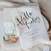 Helloベビースモダンクリプトの誕生発表 ベラム紙招待状