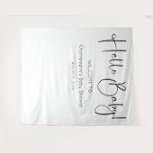 Helloベビースモダンクリプト赤ちゃんシャワー背景 タペストリー (正面(横))