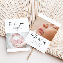 Helloベビーハートスクリプトフラットアナウンスメントカード