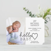 Helloベビーハート誕生発表 案内状 (スタンド正面)