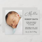 Helloベビーフォトスクリプトの誕生発表 シーズンカード (正面/裏面)