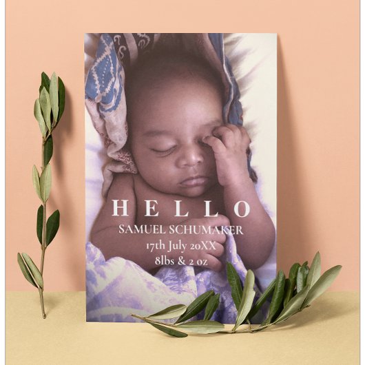 Helloベビーフラットアナウンスメントカード 案内状