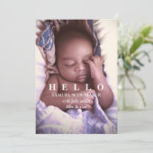 Helloベビーフラットアナウンスメントカード 案内状 (スタンド正面)