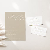 HelloベビーモダンスクリプトMinimalist Baby Shower 招待状