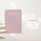 HelloベビーモダンスクリプトMinimalist Baby Shower 招待状