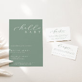 HelloベビーモダンスクリプトMinimalist Baby Shower 招待状