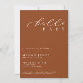 HelloベビーモダンスクリプトMinimalist Baby Shower 招待状 (正面)