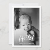 Helloベビー写真の誕生発表 招待状 (正面)