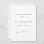 Helloベビー写真の誕生発表 案内状 (裏面)