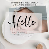 Helloベビー名Stats誕生発表Vellum ベラム紙招待状