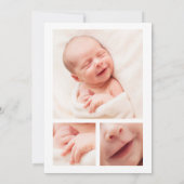 Helloベビー誕生発表写真カード 案内状 (裏面)