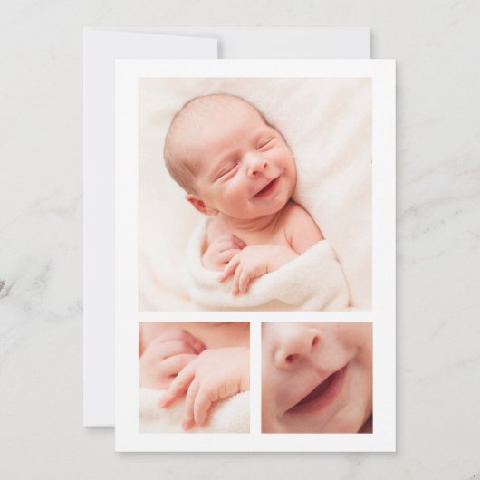 Helloベビー誕生発表写真カード 案内状 (裏面)