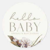 HELLOベビー |ミニマリストのセージとアイボリーのお気に入り ラウンドシール (正面)