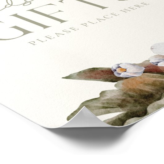 HELLOベビー |ミニマルなセージ&アイボリーカード&ギフト ポスター (角)