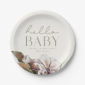 HELLOベビー 秋の植物仙人とアイボリー ペーパープレート (正面)