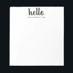 HELLOモダンスクリプはっきりしたトブラックシックタイポグラフィ ノートパッド<br><div class="desc">モダンHELLOはっきりしたスクリッガーリークBlack Chicタイポグラフィメモ帳</div>