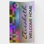 HELLOモダンバナー+バックグラー。&アイディア 横断幕 (縦)