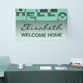 HELLOモダンバナー+バックグラー。&アイディア 横断幕 (トレードショー)