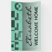 HELLOモダンバナー+バックグラー。&アイディア 横断幕 (縦)