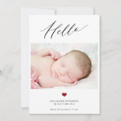 helloモダンベビースシンプルクリプト3フォト誕生 案内状 (正面)
