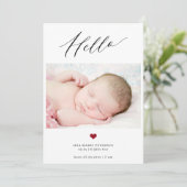 helloモダンベビースシンプルクリプト3フォト誕生 案内状 (スタンド正面)