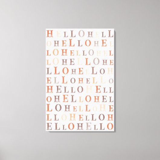 Helloランダム文字の自然色 キャンバスプリント (正面)