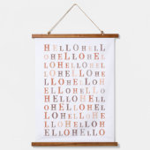 Helloランダム文字の自然色 吊り下げ型タペストリー (正面)