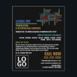 Helloロゴ、トランスレータ&インタープリタ チラシ<br><div class="desc">Hello Logo、トランスレーター広告&インタープリターのビラBy The Business Card Store.</div>