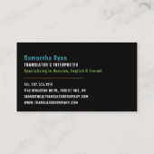 Helloロゴ、トランスレータ&インタープリタ 名刺 (裏面)