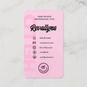 HELLOロモダンゴプロフェッショナルQRピンク 名刺 (裏面)