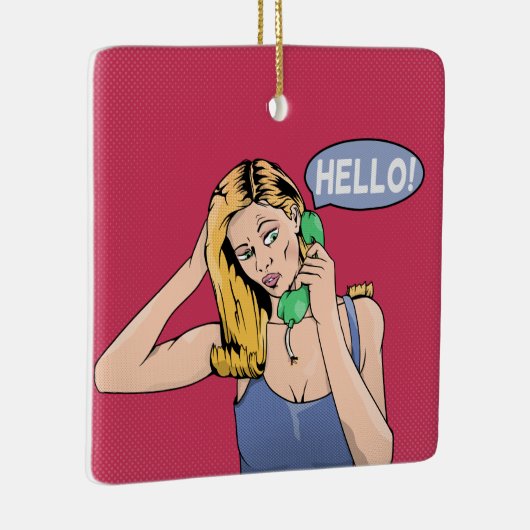 Helloヴィンテージ電話 セラミックオーナメント (右)