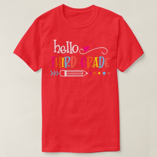 Hello三年生おもしろい3年生新学期T Tシャツ (デザイン正面)