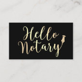 Hello公証人ローン署名エージェントエレガントブラック金ゴールド 名刺 (正面)