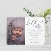 Hello写真モダンベビー誕生発表カード 案内状 (スタンド正面)