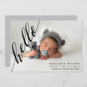Hello写真モダンベビー誕生発表 案内状 (正面/裏面)