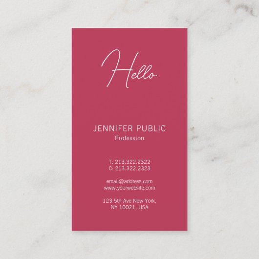 Hello名刺モダン縦書 名刺 (裏面)