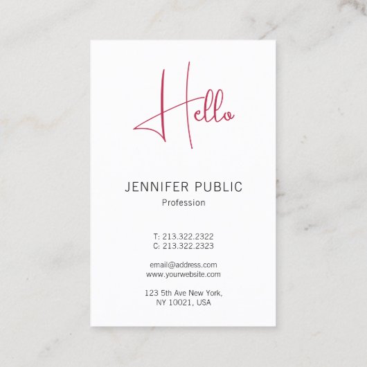 Hello名刺(縦エレガントモダン) 名刺 (裏面)