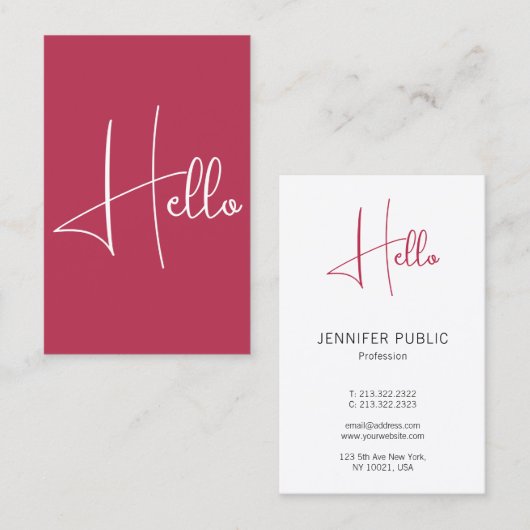 Hello名刺(縦エレガントモダン) 名刺 (正面/裏面)