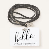 Hello名前をカスタムするフローラエッジ バッジ (裏面ランヤード)