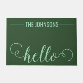 HELLO家族パーソナライズされた名ウェルカムマットハンター ドアマット