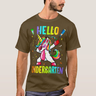 Hello幼稚園かわいいユニコーンScへようこそ Tシャツ