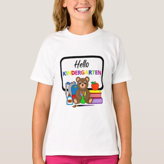 Hello幼稚園スクールベアーガールTシャツ2 Tシャツ (正面)