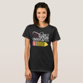 Hello幼稚園ヒョウピンク鉛筆バックSch Tシャツ (正面フル)