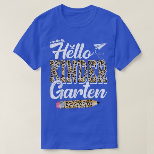 Hello幼稚園ヒョウ柄の幼稚園バック Tシャツ (デザイン正面)