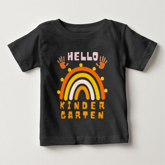 HELLO幼稚園 – カッコいい RAINBOW ベビーTシャツ (正面)